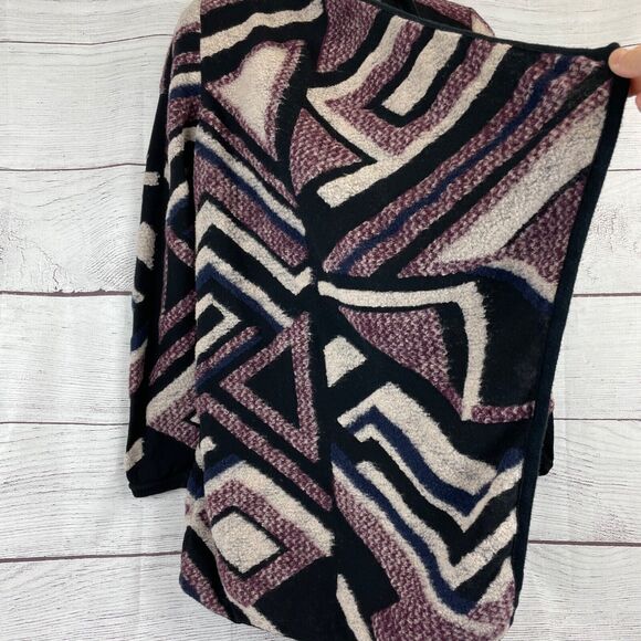 Lucky Brand Intarsia Aztec Geometric Print Waterfall Cardigan XS - Picture 3 of 12